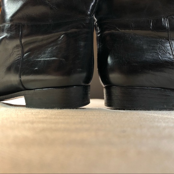 EUC Vintage Italian Black Leather Riding Boots 10M - Picture 9 of 14